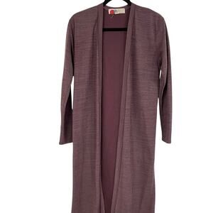Free People Beach Dusty Mauve Long Line Cardigan Sweater Duster XS Oversized